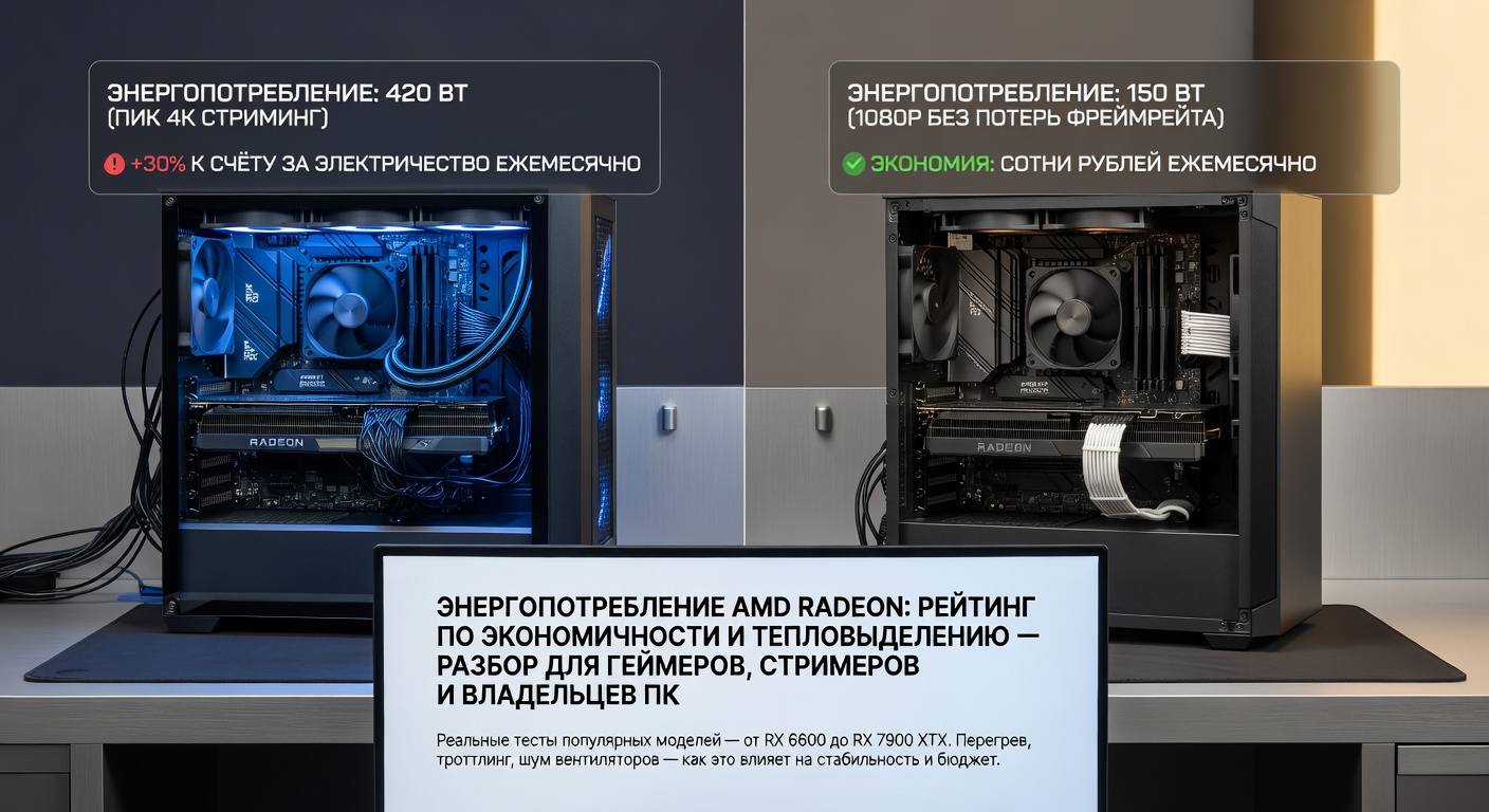 Энергопотребление AMD Radeon: рейтинг по экономичности и тепловыделению — разбор для геймеров, стримеров и владельцев ПК