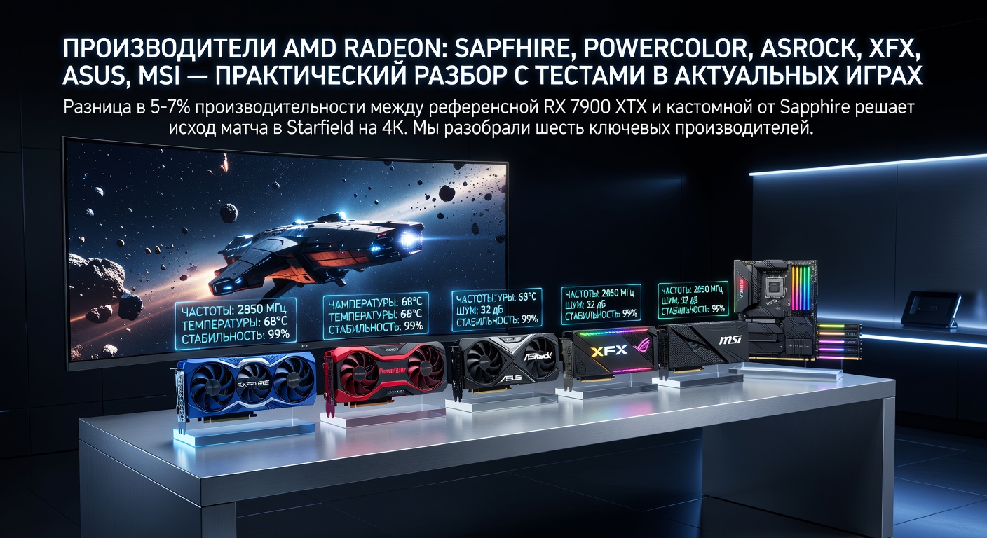 Производители AMD Radeon: Sapphire, PowerColor, ASRock, XFX, Asus, MSI — практический разбор с тестами в актуальных играх