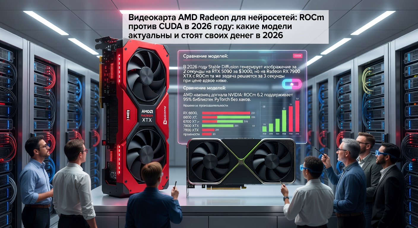 Видеокарта AMD Radeon для нейросетей: ROCm против CUDA в 2026 году: какие модели актуальны и стоят своих денег в 2026