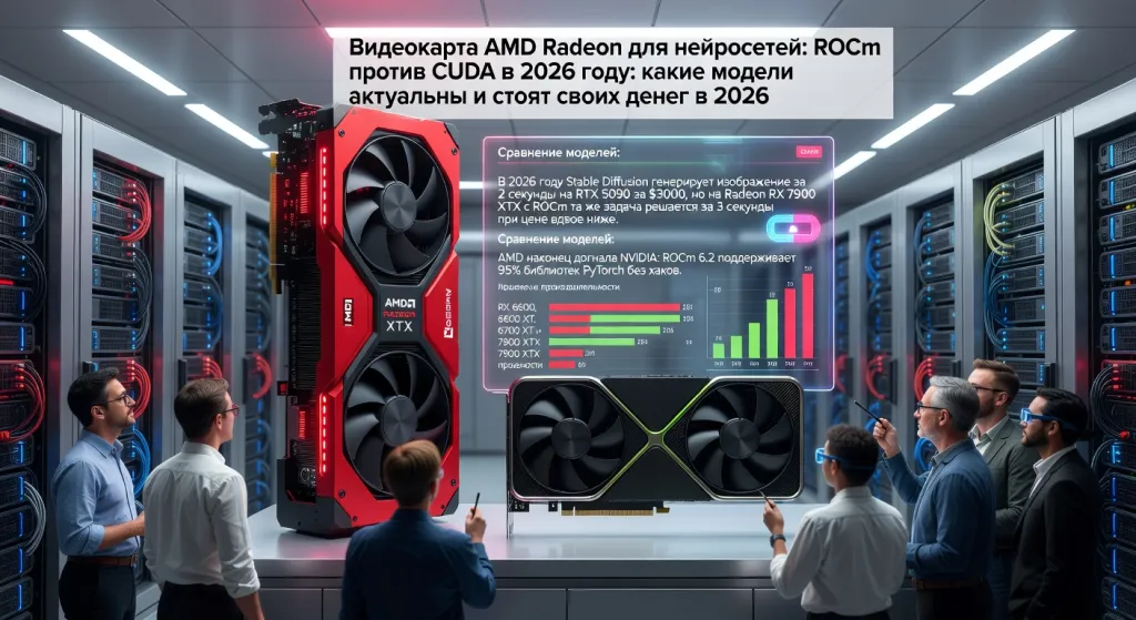 Видеокарта AMD Radeon для нейросетей: ROCm против CUDA в 2026 году: какие модели актуальны и стоят своих денег в 2026