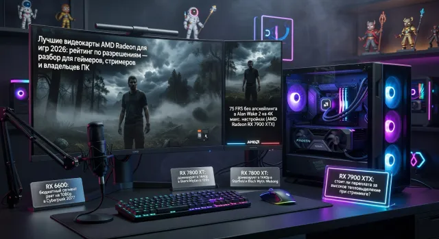 Лучшие видеокарты AMD Radeon для игр 2026: рейтинг по разрешениям — разбор для геймеров, стримеров и владельцев ПК